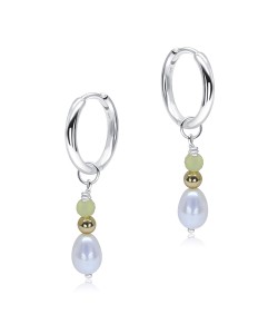 Fresh Water Pearl Silver Hoop Earring HO-2580